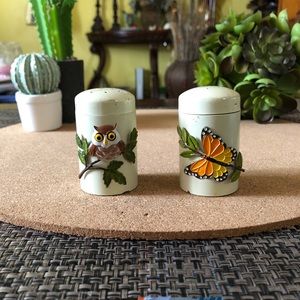 Mid Century George Good Pair of Metal Salt Pepper